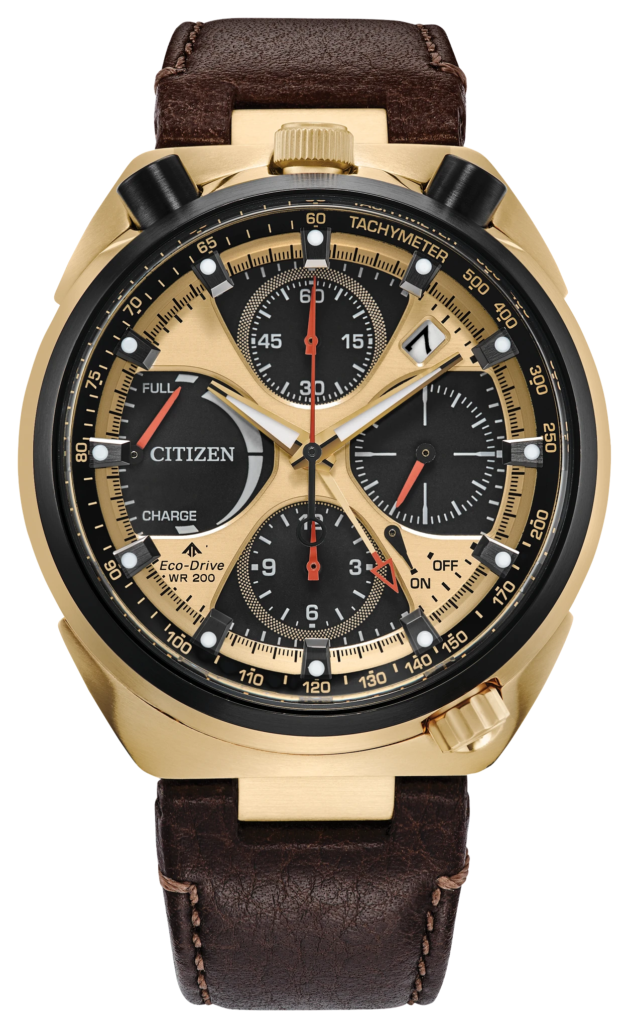 Promaster Tsuno Chrono Racer Gold-Tone Dial Leather Strap AV0072